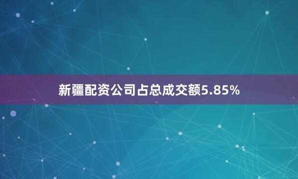 新疆配资公司占总成交额5.85%