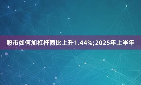 股市如何加杠杆同比上升1.44%;2025年上半年