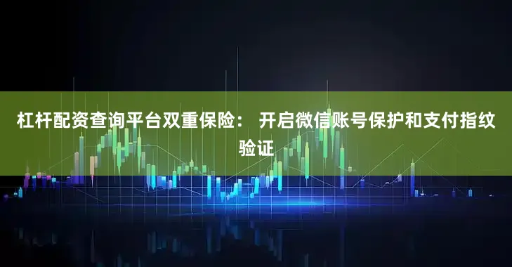 杠杆配资查询平台双重保险： 开启微信账号保护和支付指纹验证